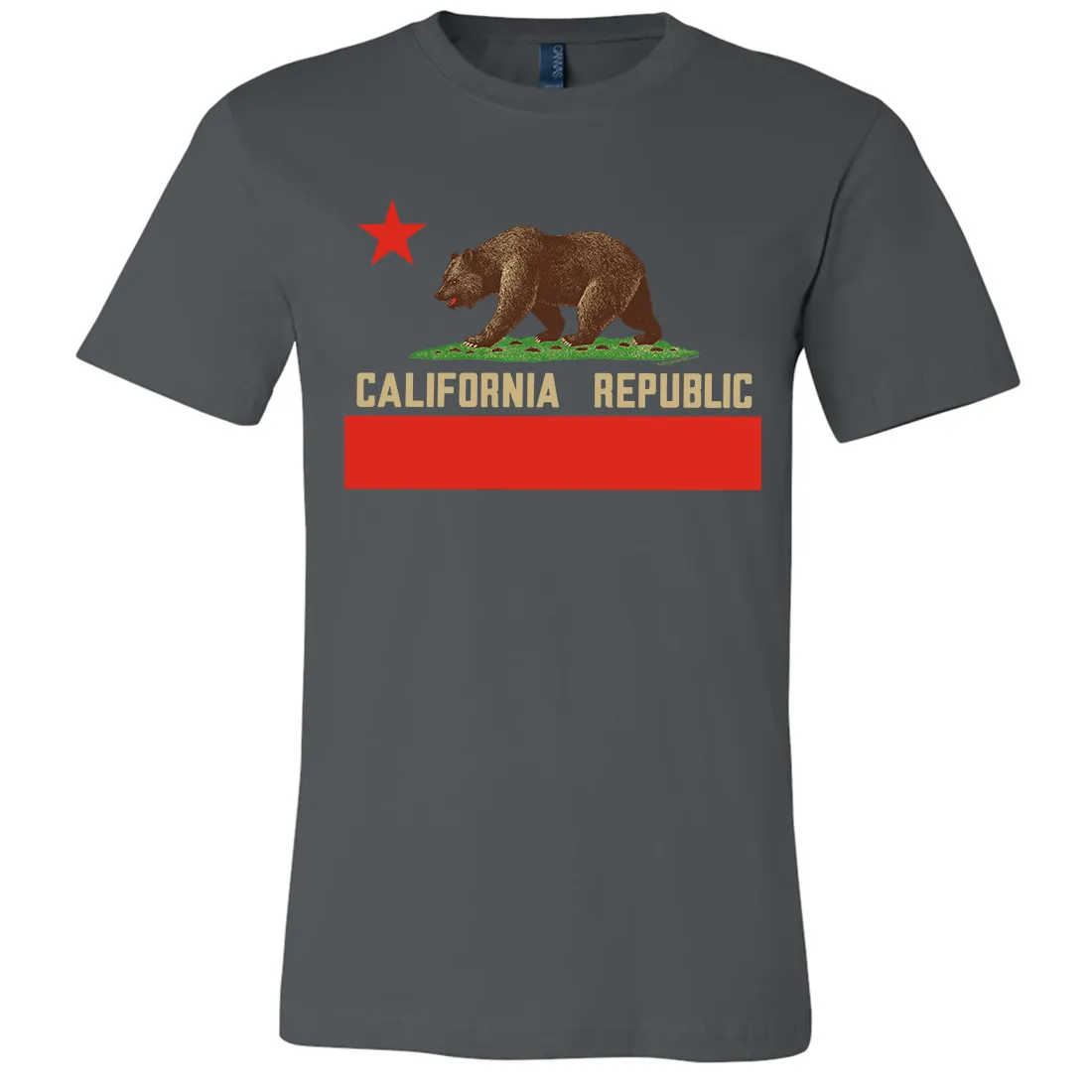 Don Pimentel California Republic Bear Flag Asst Colors Mens Lightweight Fitted T-Shirt/tee
